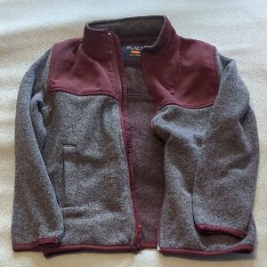 Place Boys Size 5/6 Maroon and Gray Fleece Jacket